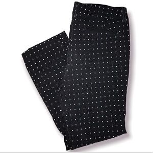 Dalia Black Dress Pants with White Polka Dots Size 12